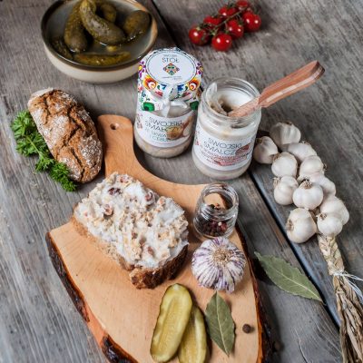 Smarowidlo do chleba z mięsa mielonego z boczku cebulką i czosnkiem Swojski Stół